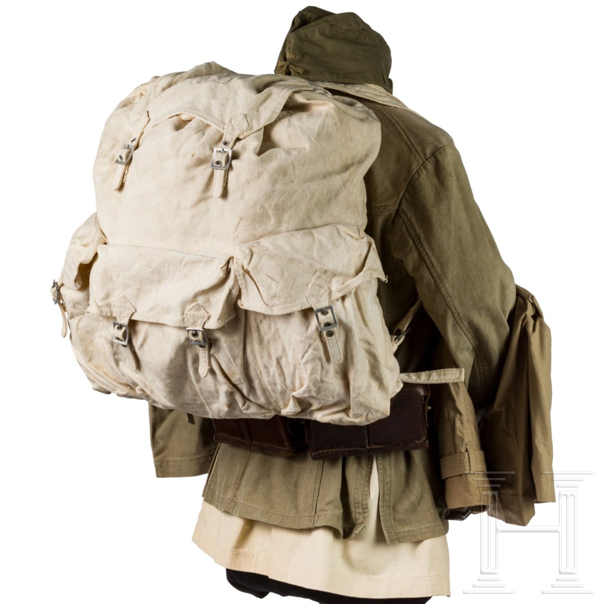 <de>Uniform- und Ausrüstungsensemble eines Soldaten der Marineinfanterie im 2. Weltkrieg<br>Dunkelgr - Bild 2 aus 10