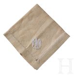 Adolf Hitler – a Napkin from his Informal Personal Table ServiceCream color cloth linen napkin