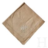 Adolf Hitler – a Napkin from his Informal Personal Table ServiceCream color cloth linen napkin