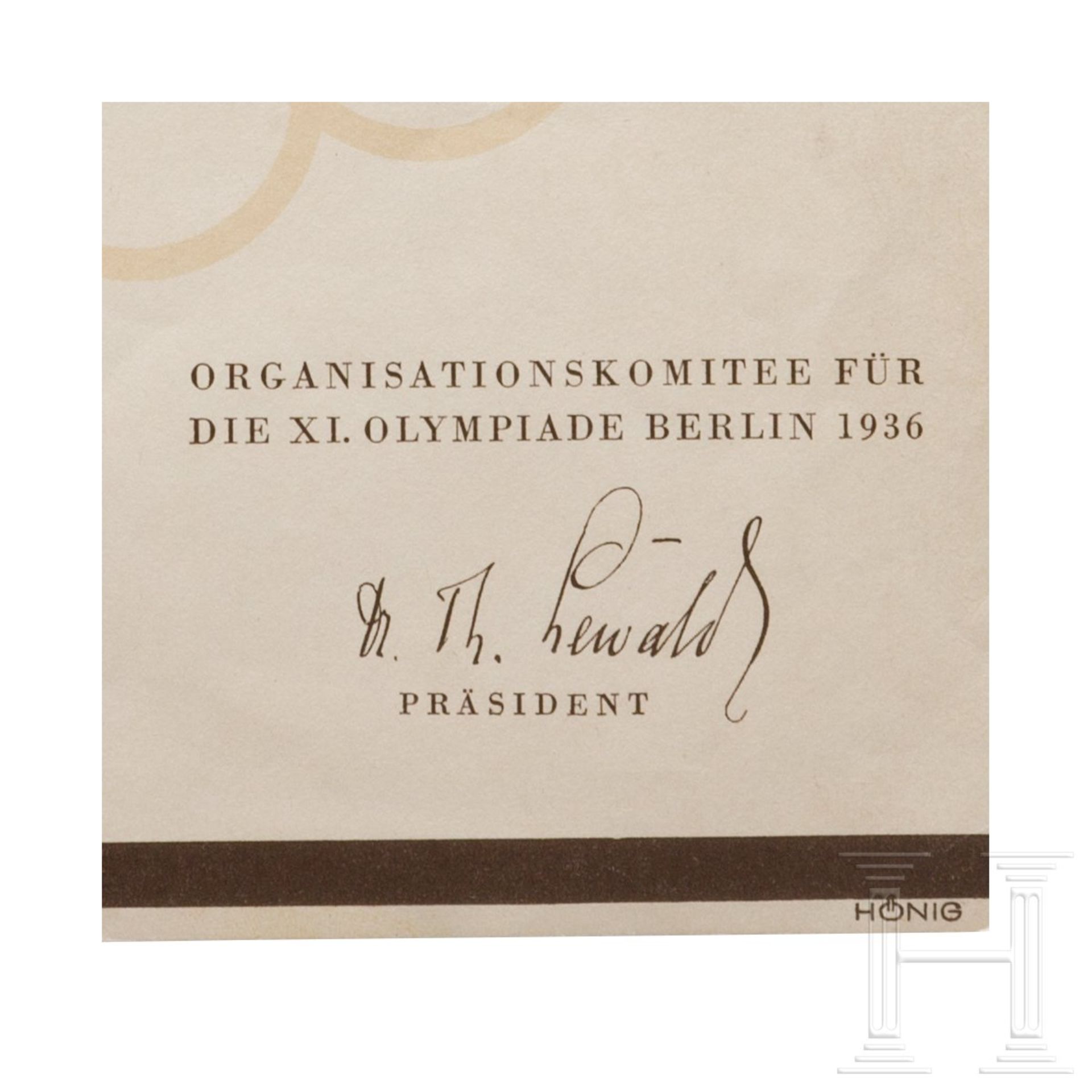 <de>Olympiade 1936 in Garmisch – Dr. Franz Martin, Fackel, Urkunde, Abzeichen<br>Fackelhalter der Fa - Bild 8 aus 8