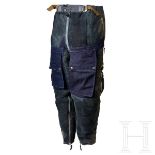 A Pair of Suede Leather Winter Trousers for Aviation Personnel Blue-grey suede leather sheepskin fur