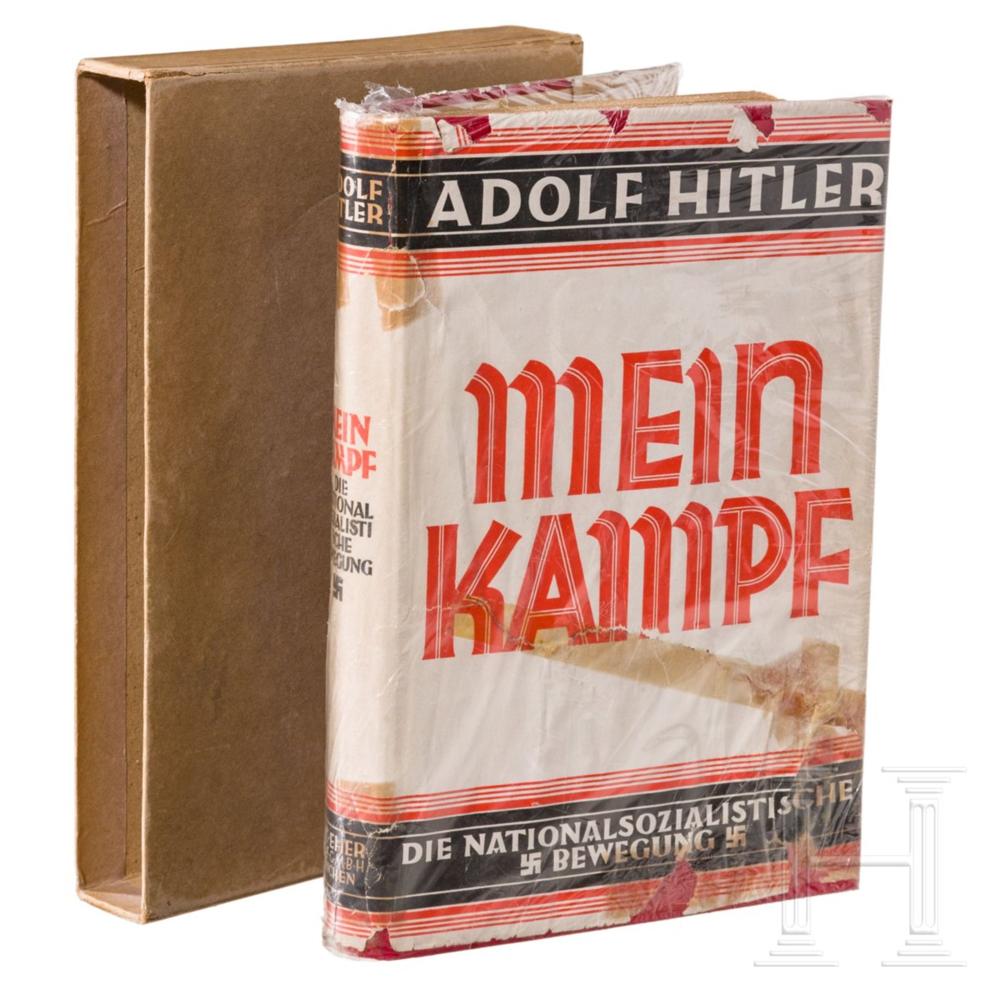 <de>Margarethe Bauderer – "Mein Kampf" 1927 Band 2 im Schuber mit weihnachtlicher Widmung von Adolf 