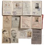 HJ-Obergebietsführer Willi Blomquist - NSDAP-Parteibuch, Ausweis mit Unterschrift von Hess, zwei