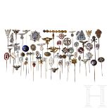 A Collection of Stick PinsA large group of different lapel stick pins, metal and enameled, from
