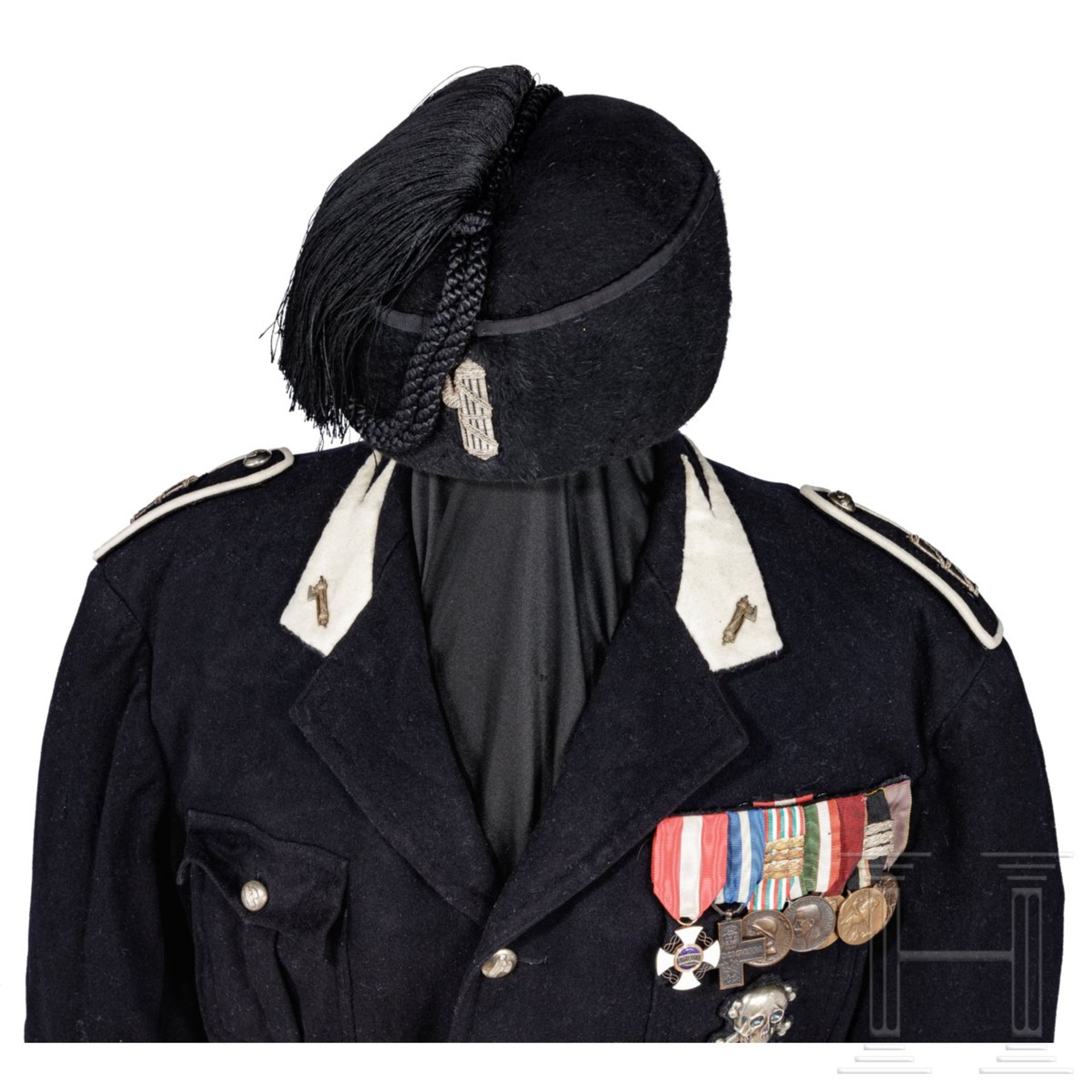 <de>Uniform für einen Alfiere Federale Fiorentino, vor 1945<br>Fez mit feinem schwarzen Mohairbezug, - Bild 4 aus 11