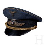 Schirmmütze für Generale der Luftwaffe Korpus aus luftwaffenblauem Gabardine mit schwarzem