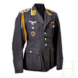 A tunic for Oberfeldwebel and German Cross in Gold RecipientBlue-grey wool four pocket tunic, silver