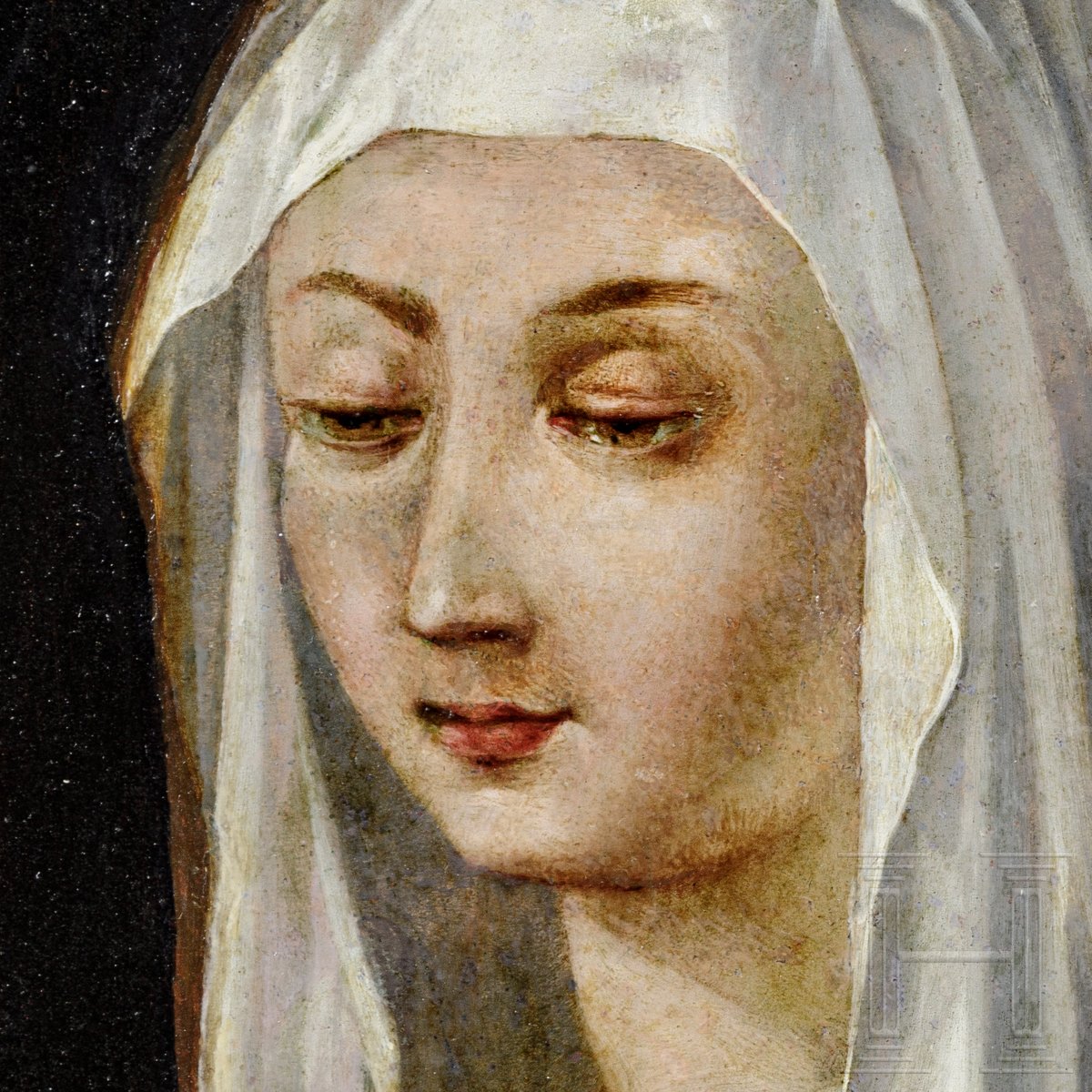 Altmeister-Gemälde einer Äbtissin, wohl Frankreich, 17. Jhdt. - Image 4 of 4
