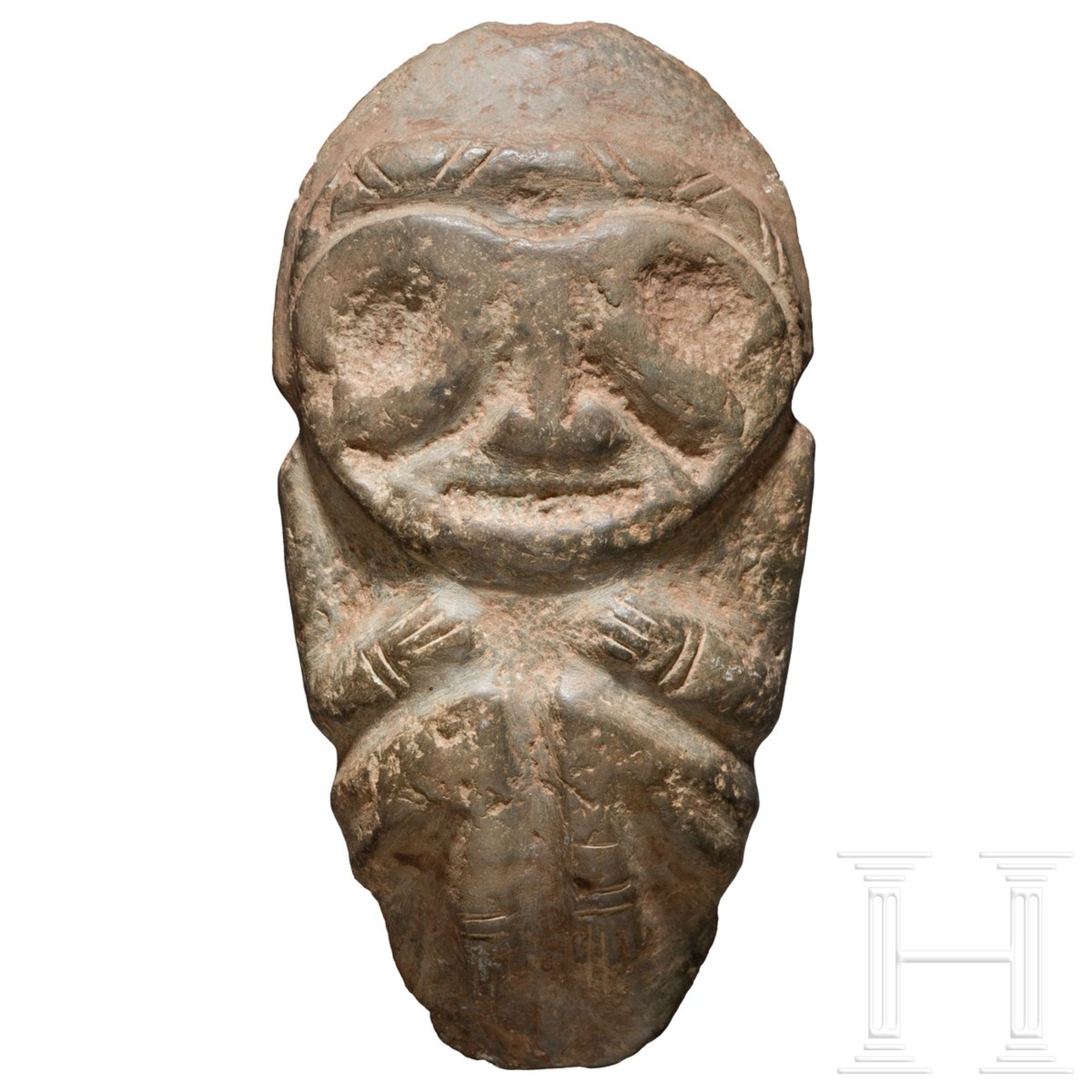 Figürliche Stele aus Felsgestein, Taino-Kultur, Karibik, 11. - 15. Jhdt.