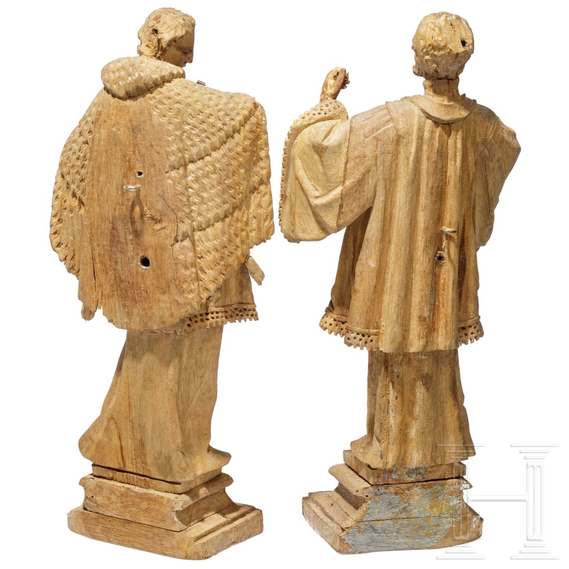 Zwei Heiligenfiguren, süddeutsch/fränkisch, 18. Jhdt. - Image 4 of 4