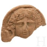 Griechisches Terrakotta-Antefix mit Gorgoneion, 3. - 2. Jhdt. v. Chr.