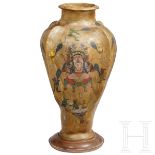 Bemalte Rohhaut-Vase, Indien, 1. Hälfte 20. Jhdt.