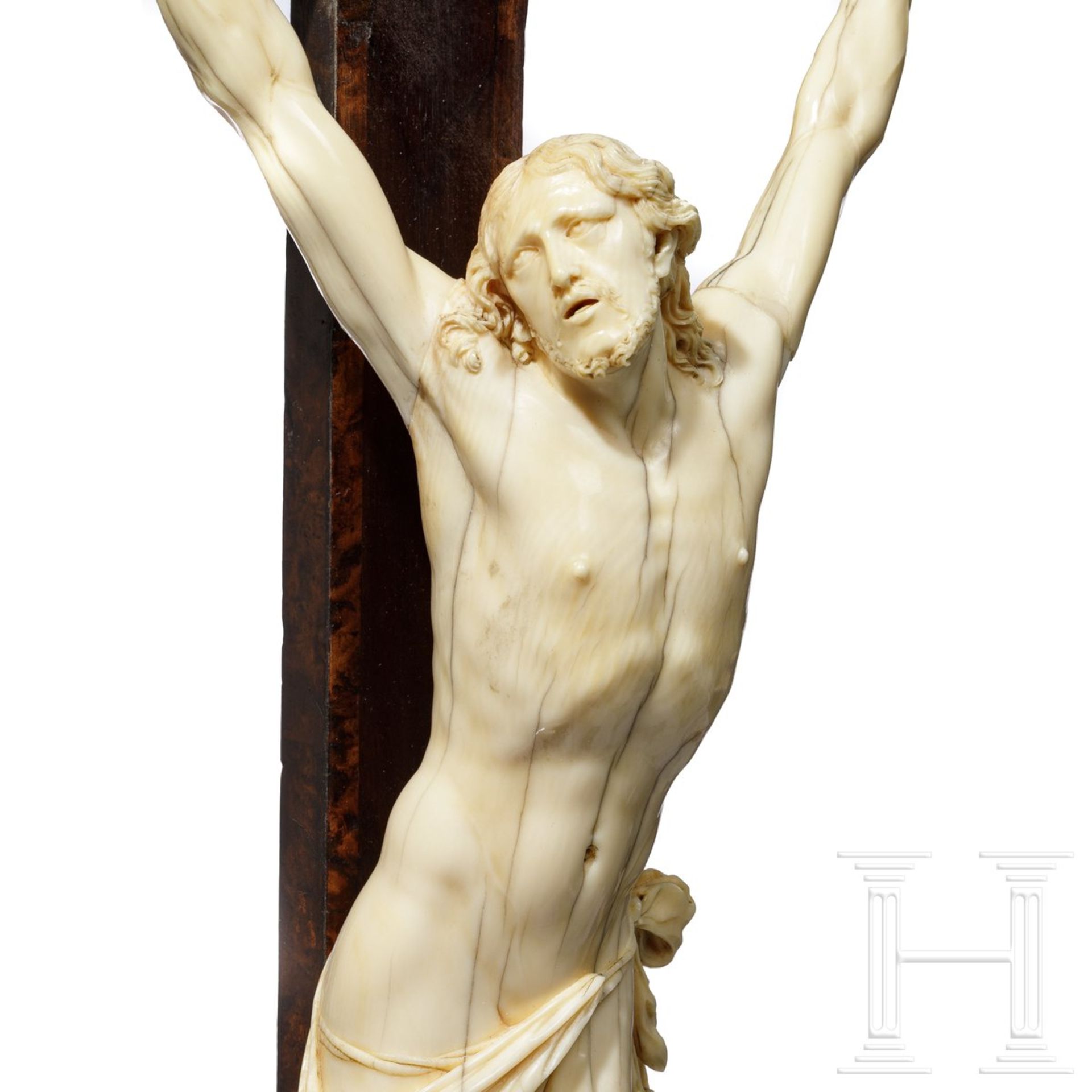 Kruzifix, Elfenbein, italienisch, um 1700, Geschenk von Ferdinand IV, Großherzog der Toskana - Image 4 of 5