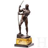 H. Riese - Bronzefigur eines Bogenspanners, 20. Jhdt.