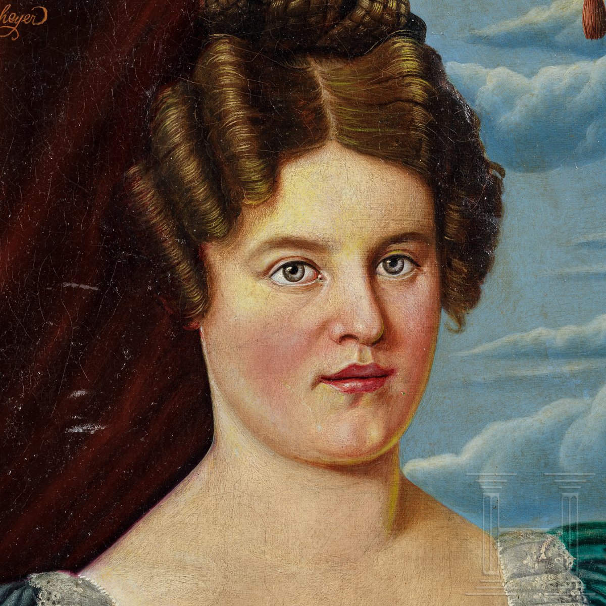 Portrait einer Dame, deutsch, datiert 1845 - Image 2 of 5