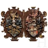 Zwei Wappenschilde, deutsch, 17. Jhdt.