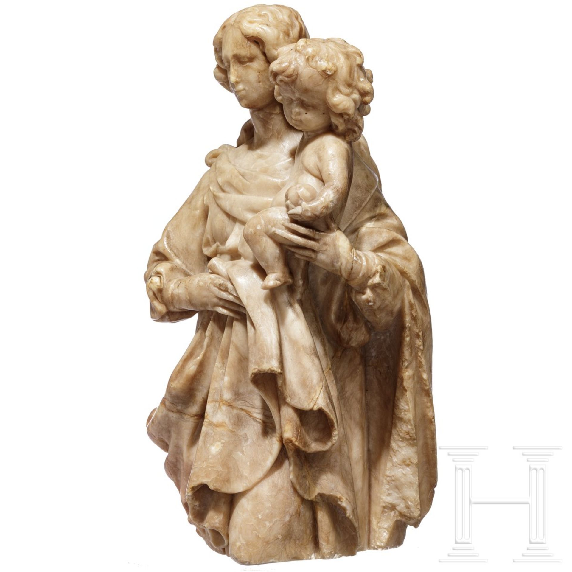 Madonnenfigur mit Jesuskind, Alabaster, flämisch, 16./17, Jhdt. - Image 4 of 9