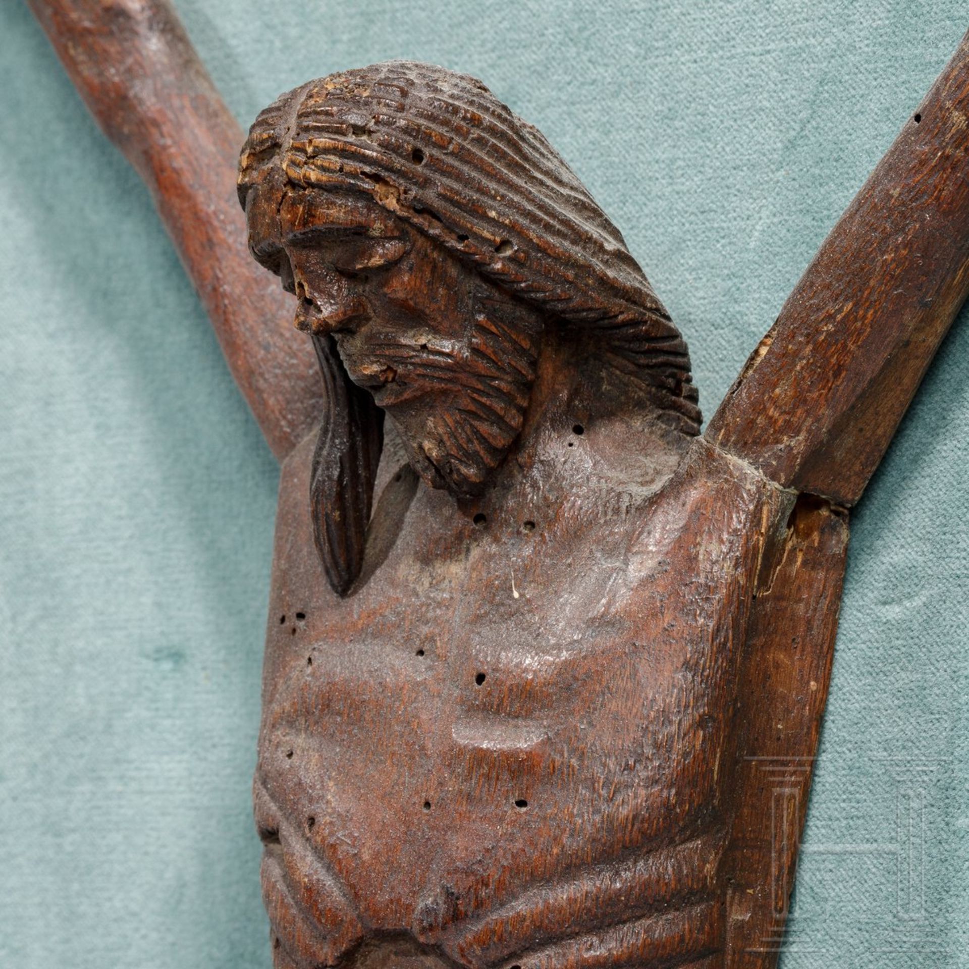 Spätgotisches Kruzifix, Südfrankreich 14./15. Jhdt. - Image 3 of 4