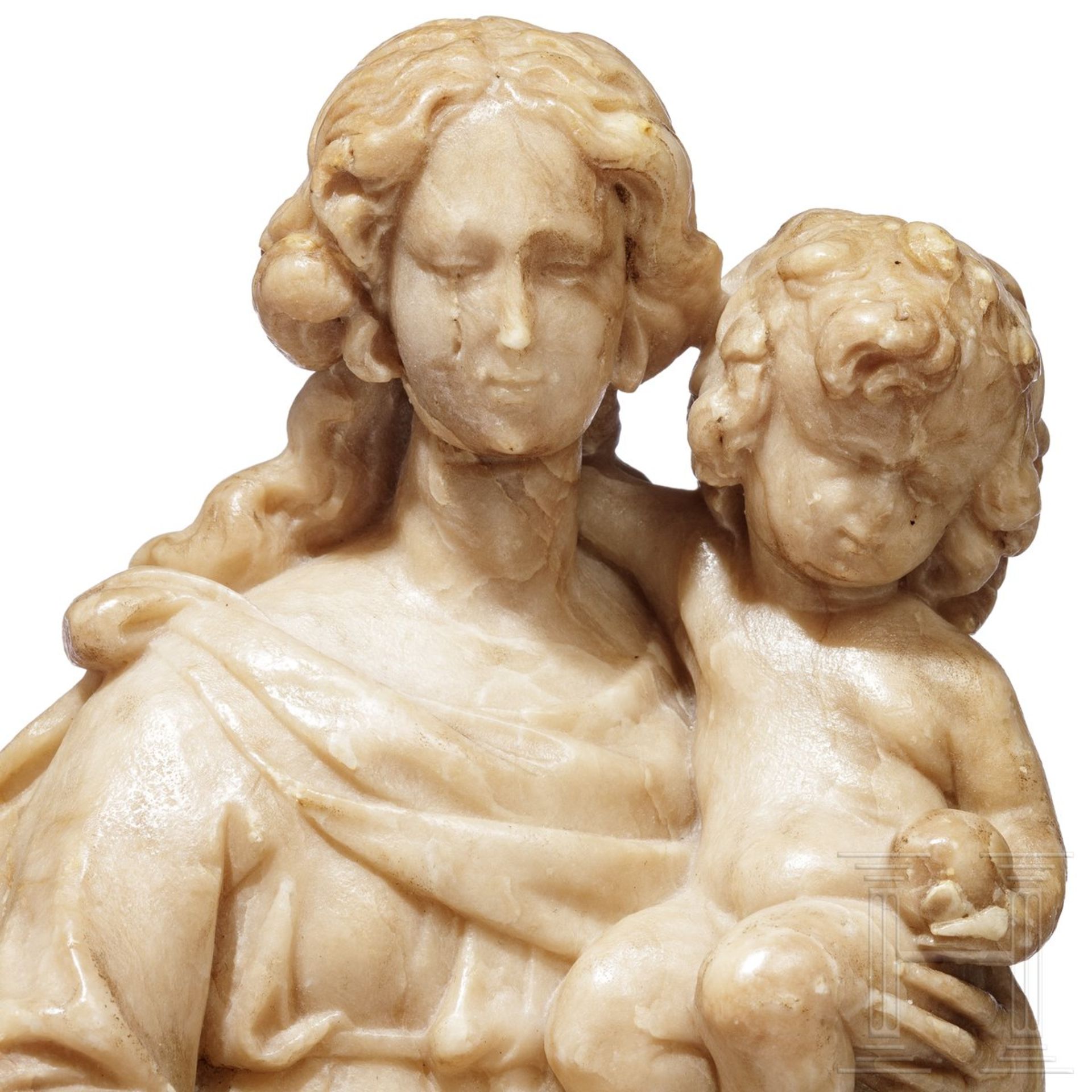 Madonnenfigur mit Jesuskind, Alabaster, flämisch, 16./17, Jhdt. - Image 2 of 9