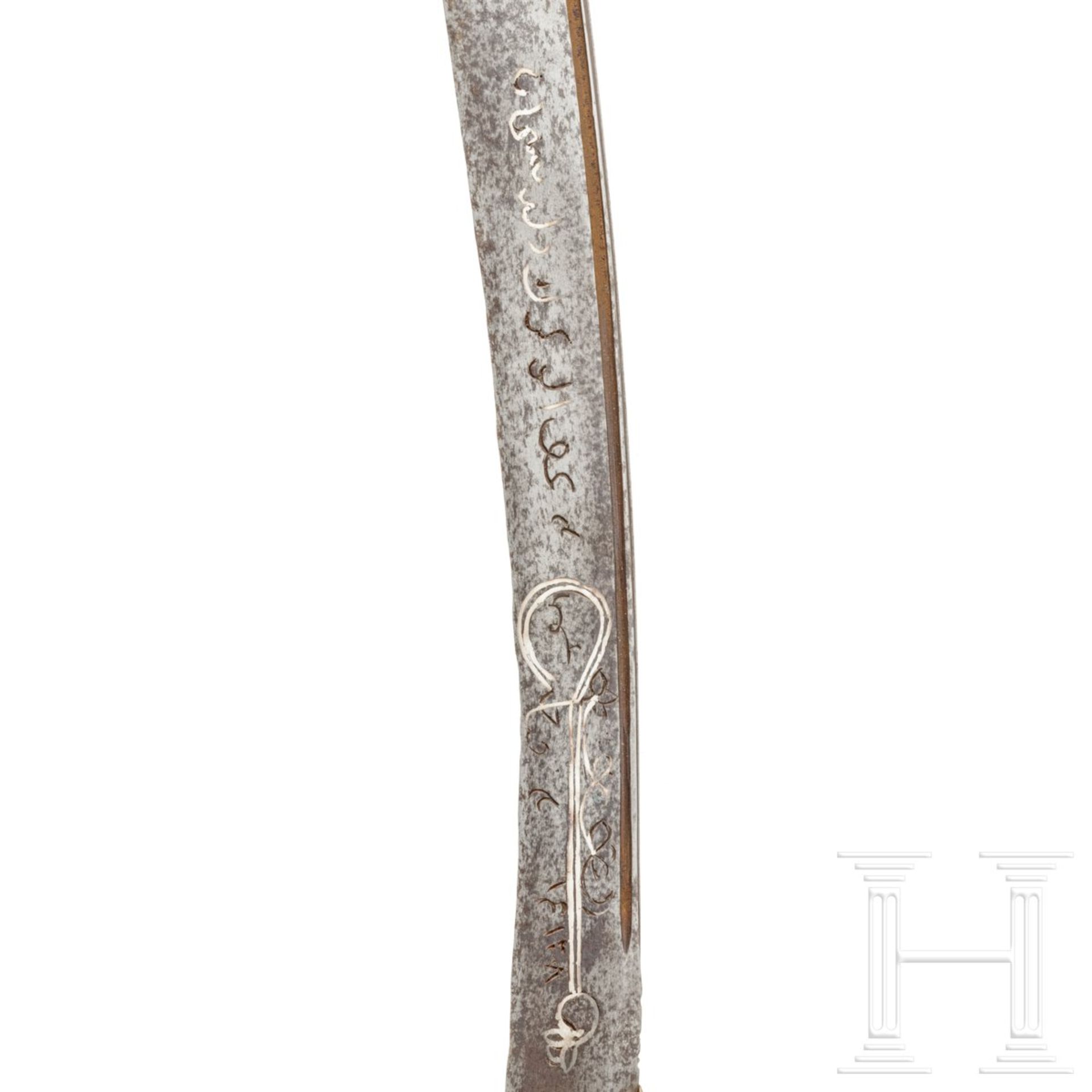 Silbereingelegter Yatagan, osmanisch, datiert 1812 - Image 3 of 7