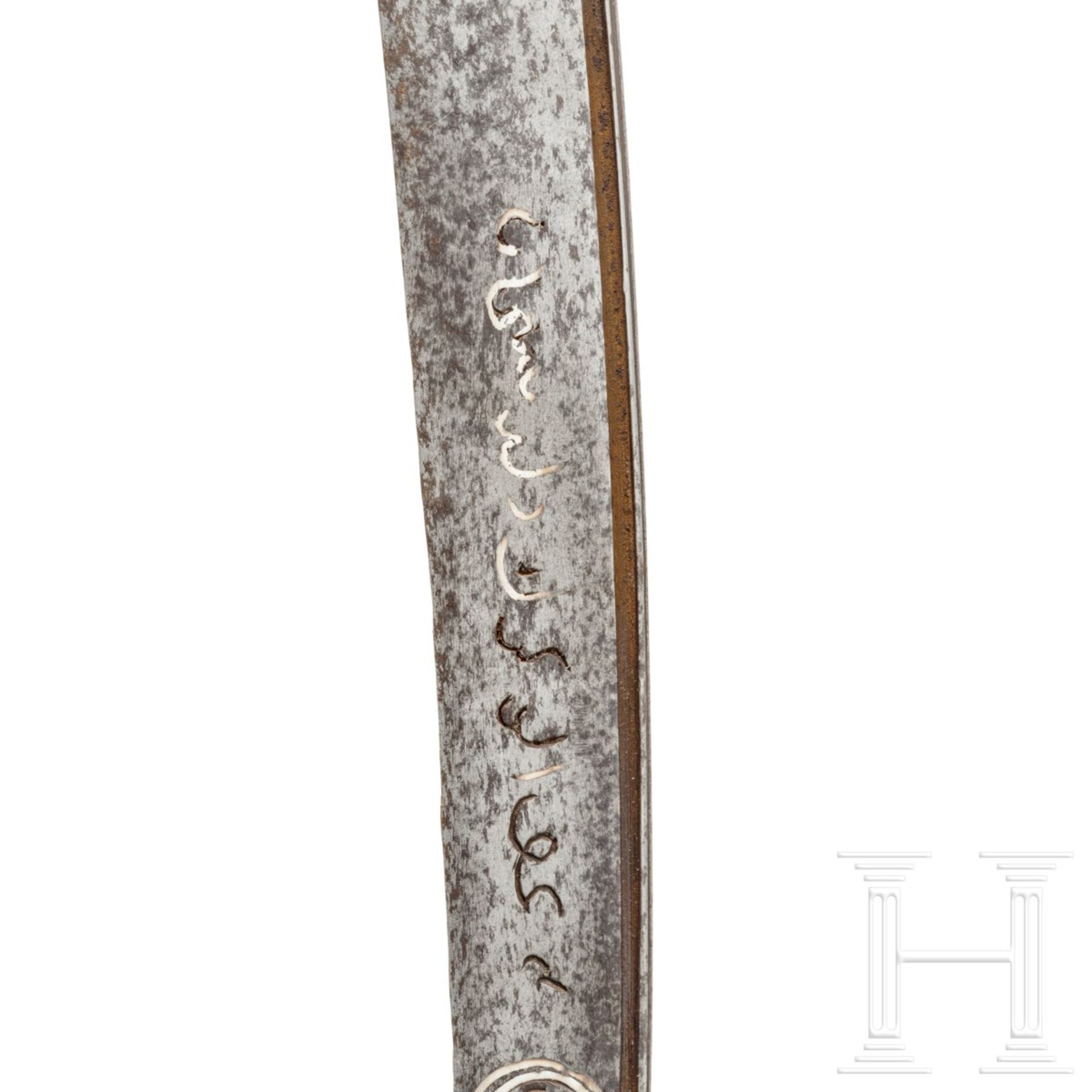 Silbereingelegter Yatagan, osmanisch, datiert 1812 - Image 4 of 7