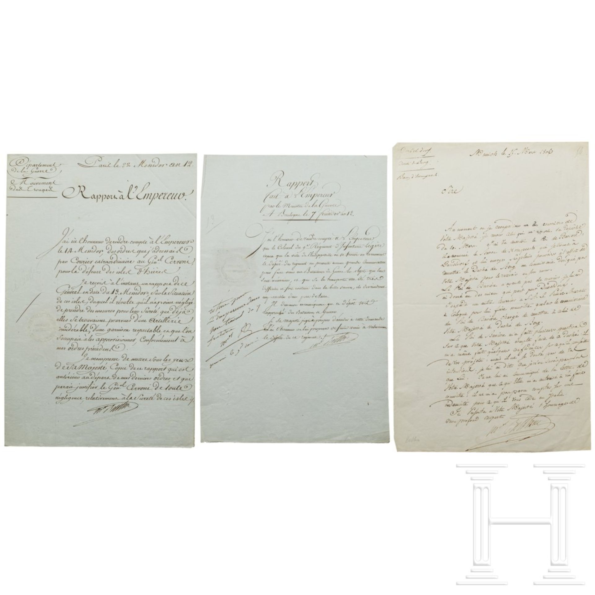 Brief von Marschall Berthier an Napoleon, München, 15.3.1806