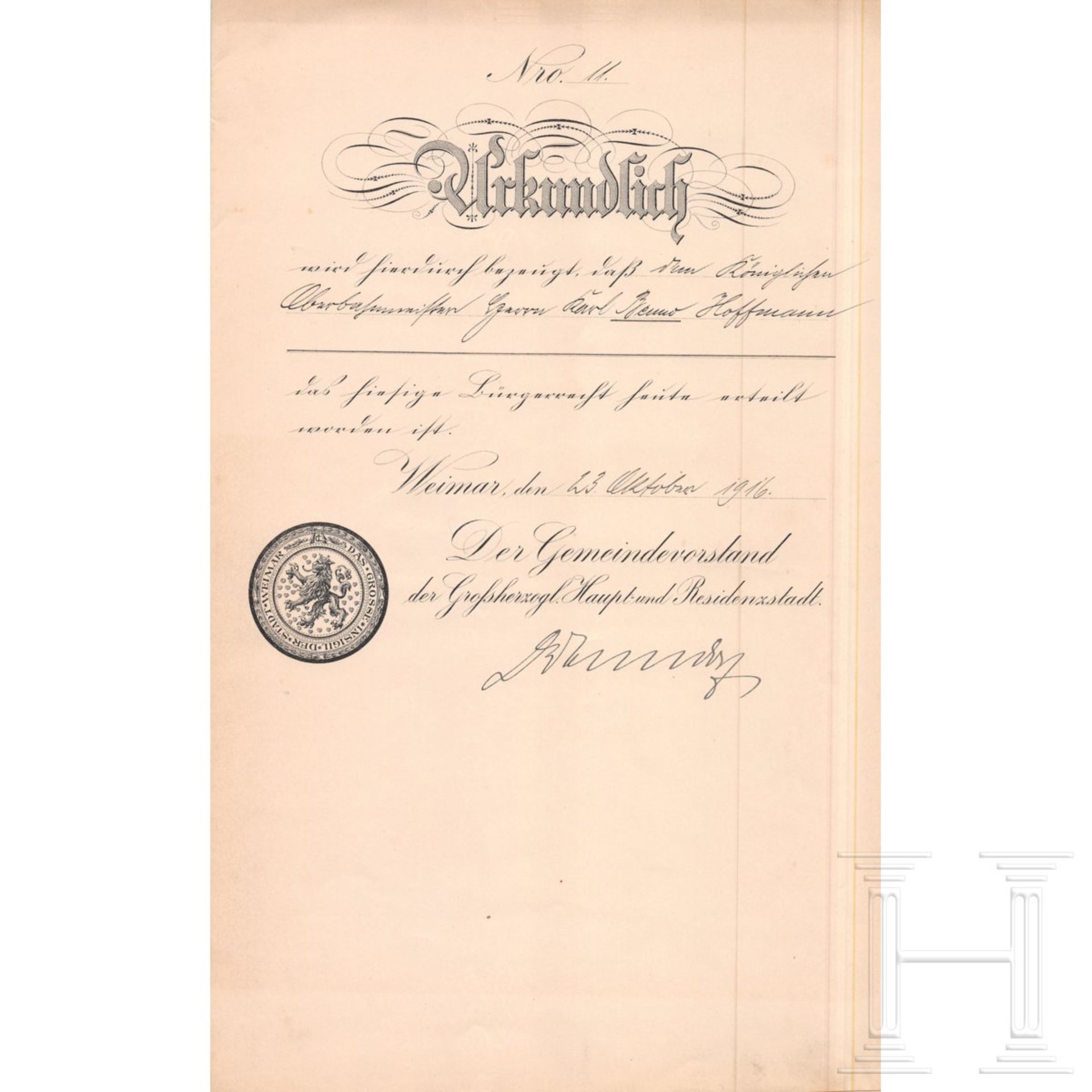 Umfangreiches Aktenkonvolut des Ober-Bahnmeisters Benno Hoffmann (1867 - 1929), sein ganzes Leben um - Bild 4 aus 12