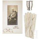 Prinz Alfons von Bayern - Foto, Handschuhe, Brille, Silberbecher