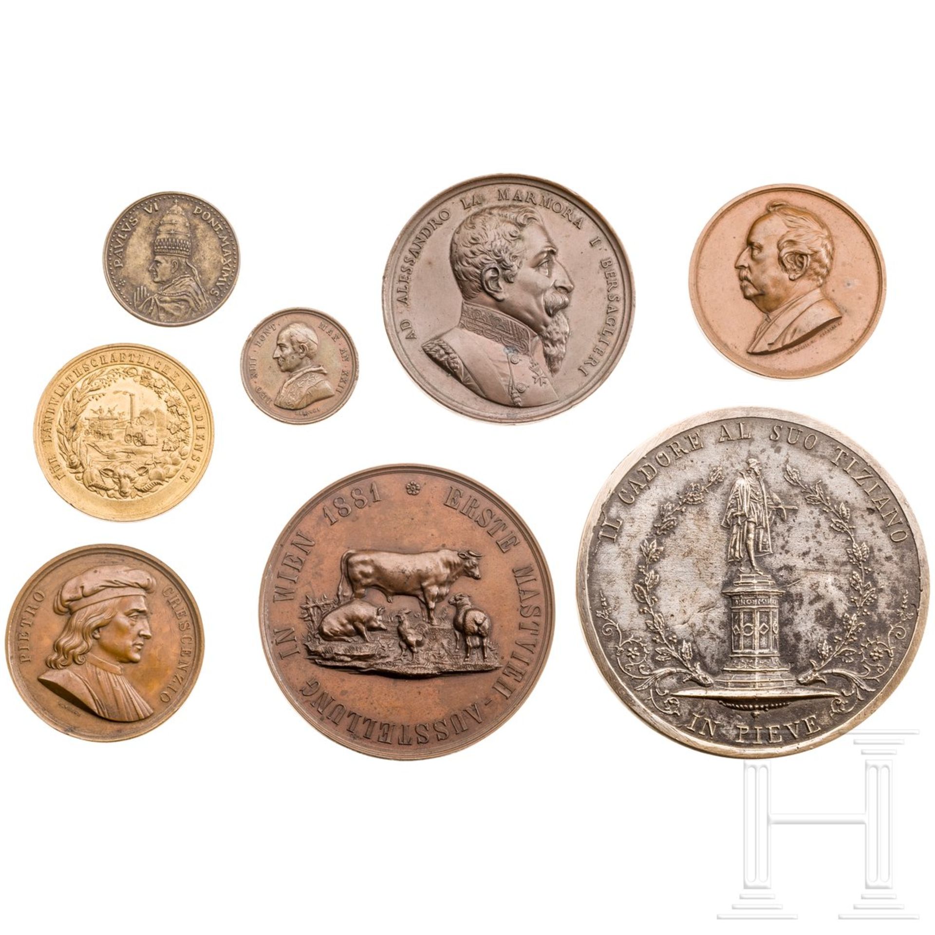 Acht Medaillen, Italien/Österreich, 19. Jhdt. - Bild 3 aus 4