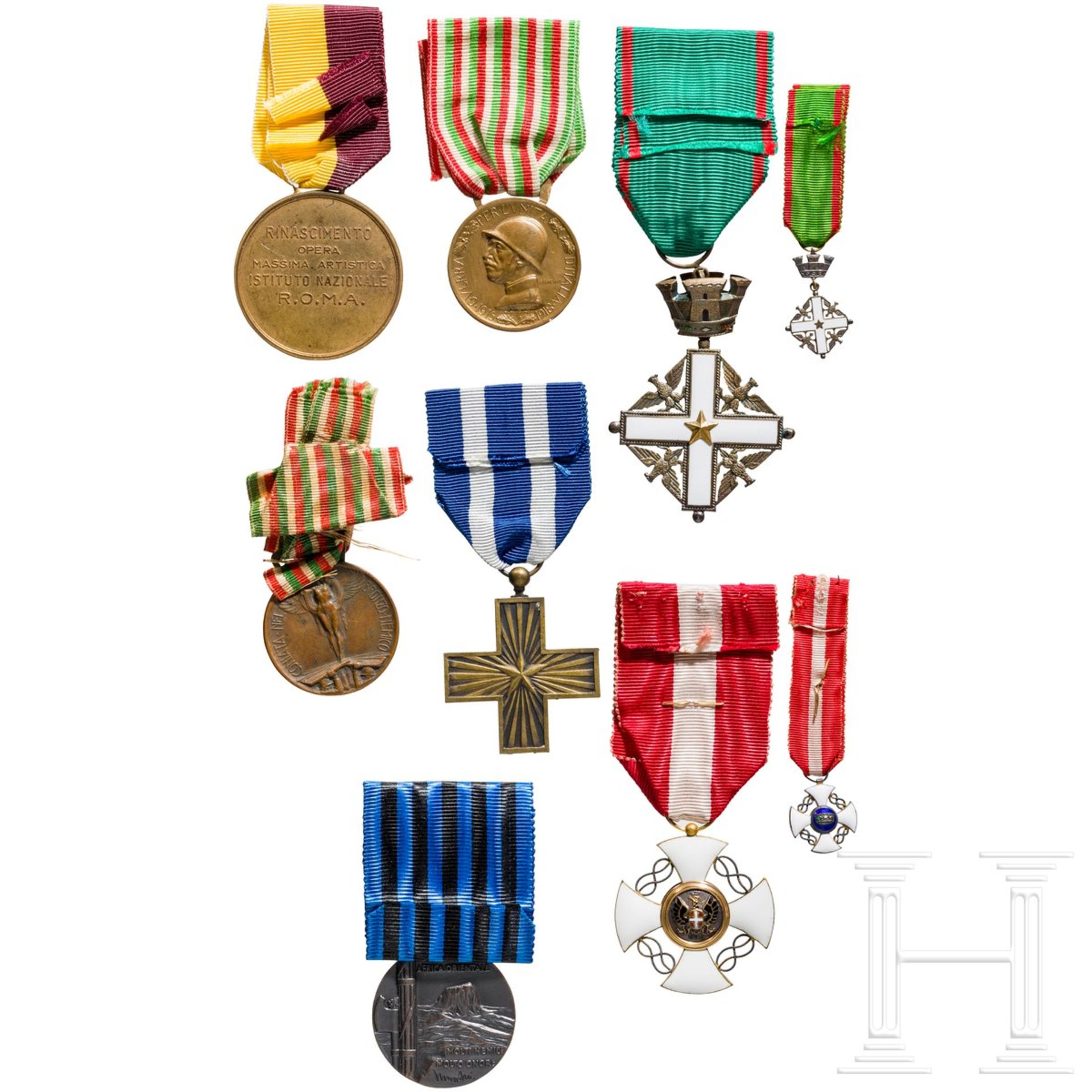 Orden der Krone von Italien - Kreuz der Ritter im Etui und weitere Auszeichnungen, Italien, 20. Jhdt - Image 2 of 2