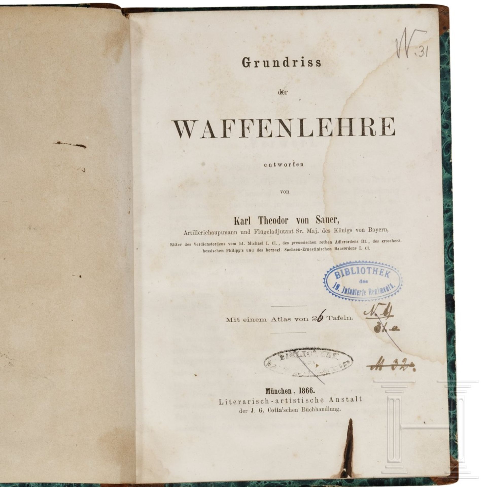 K. Th. von Sauer, "Grundriss der Waffenlehre" - Bild 3 aus 3