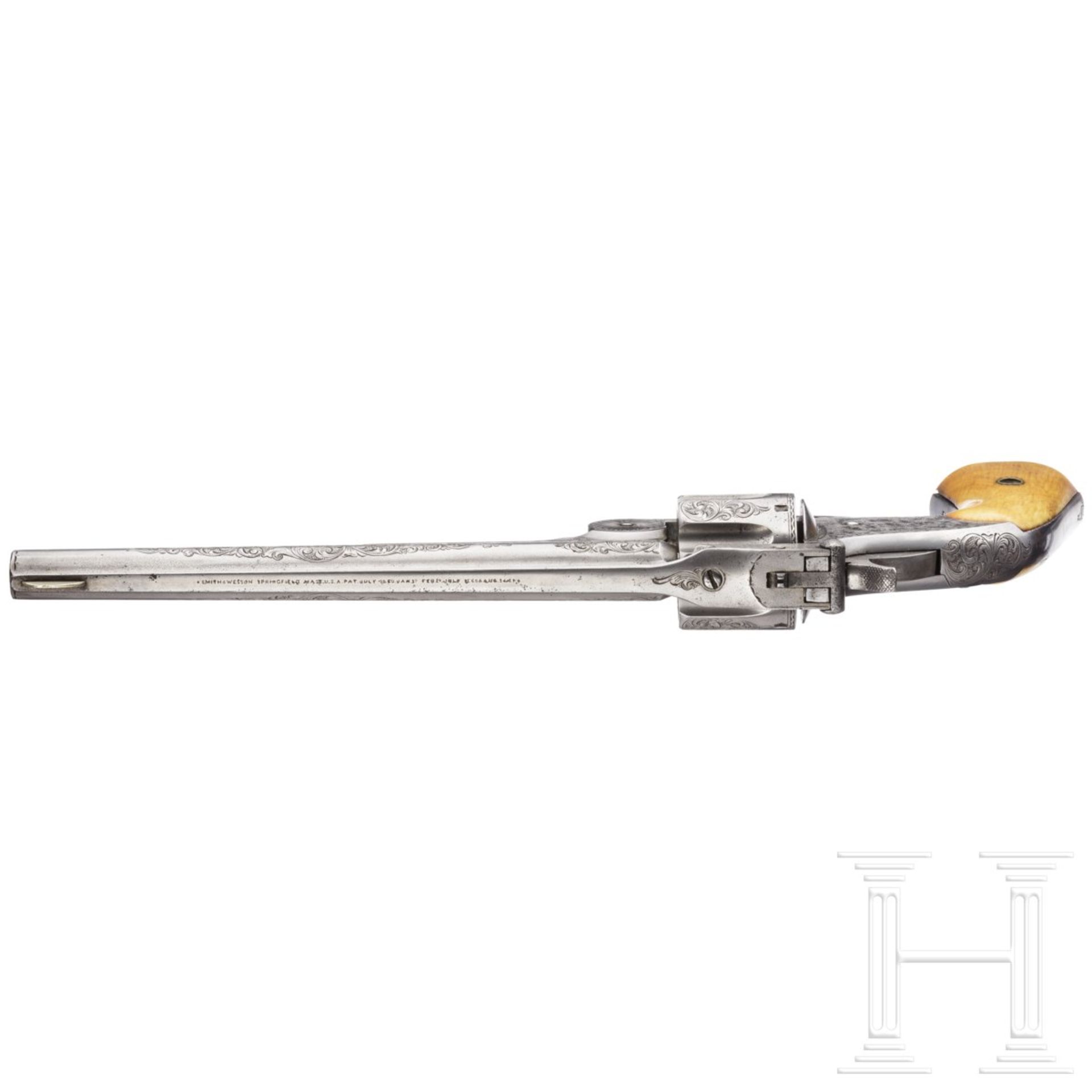 Gravierter Revolver Smith & Wesson Mod. 3 American, USA, um 1871 - Bild 3 aus 6