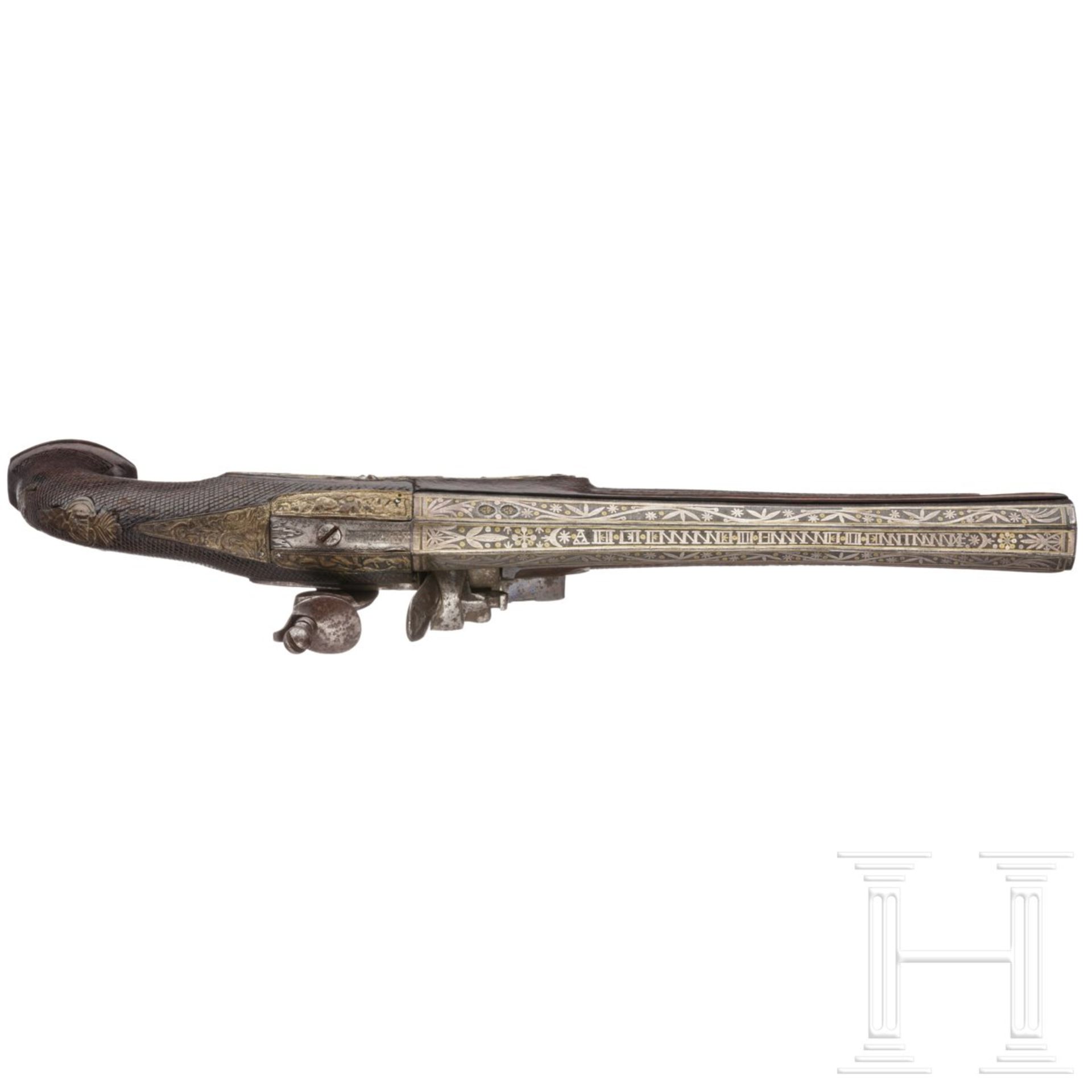 Steinschlosspistole, Frankreich, 1. Hälfte 19. Jhdt., Produktion für den orientalischen Markt/Koloni - Bild 3 aus 6