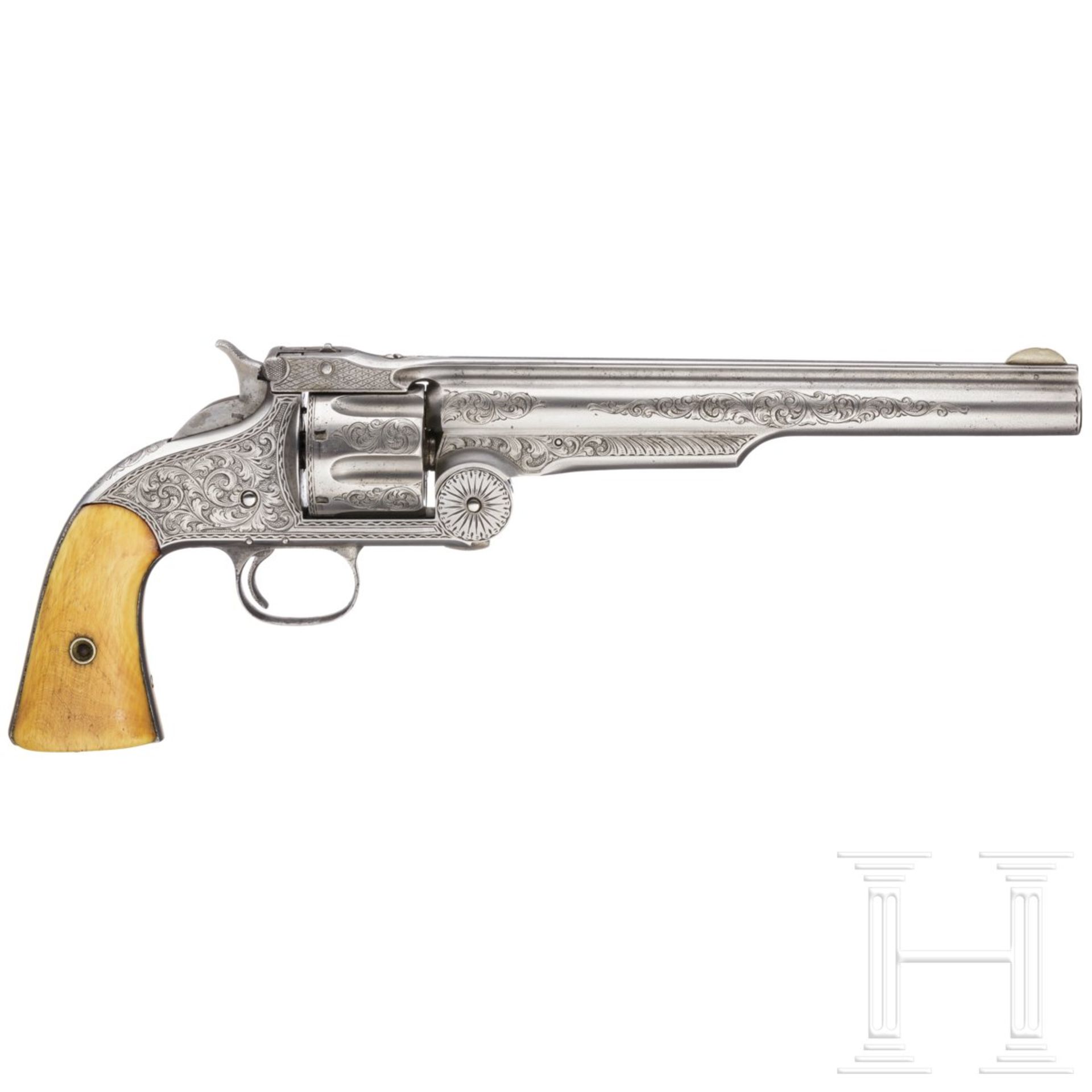 Gravierter Revolver Smith & Wesson Mod. 3 American, USA, um 1871 - Bild 2 aus 6