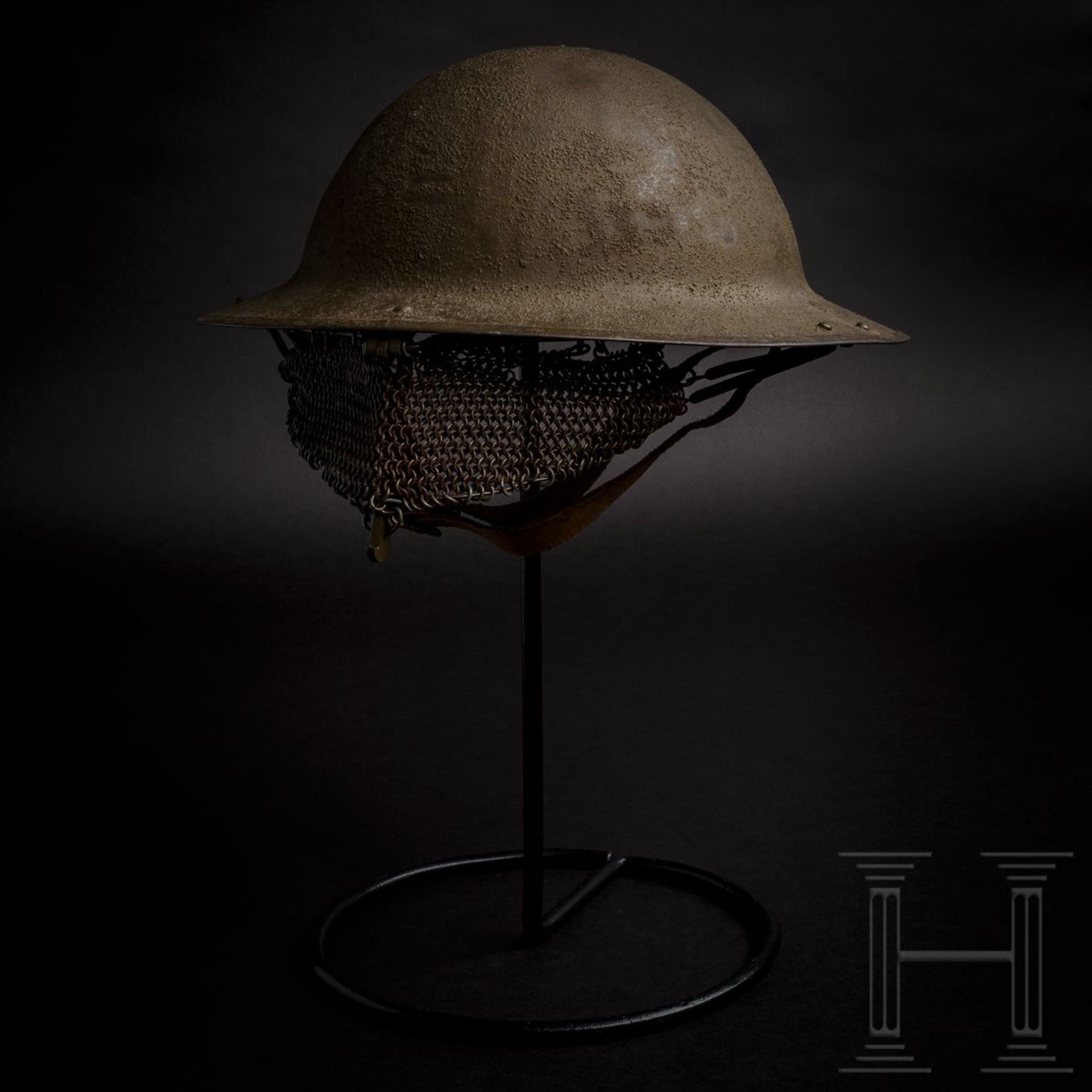 Stahlhelm Mk I mit Kettenvisier, Großbritannien, um 1917