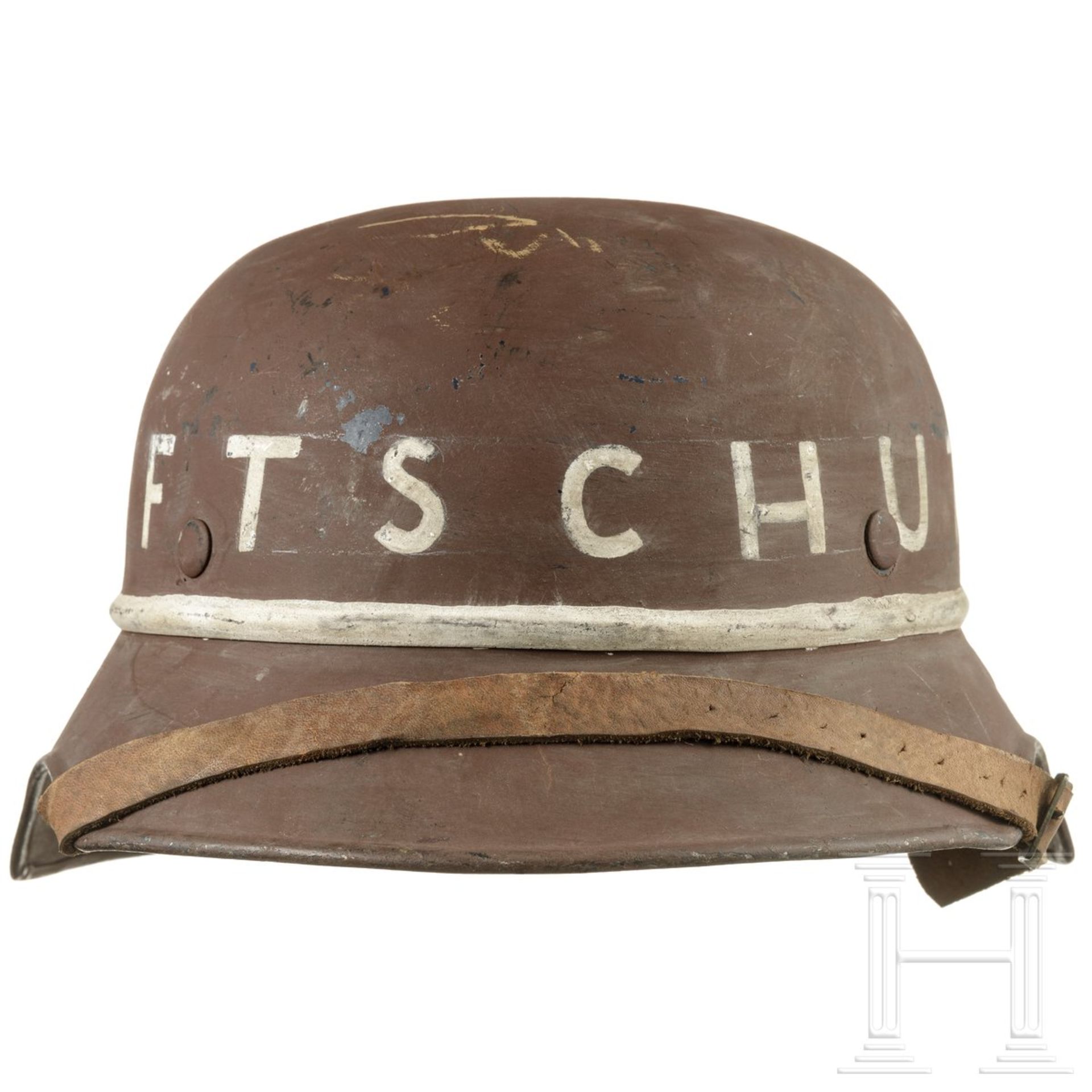 Stahlhelm "Gladiator" für Luftschutz, deutsch, um 1940 - Bild 3 aus 5