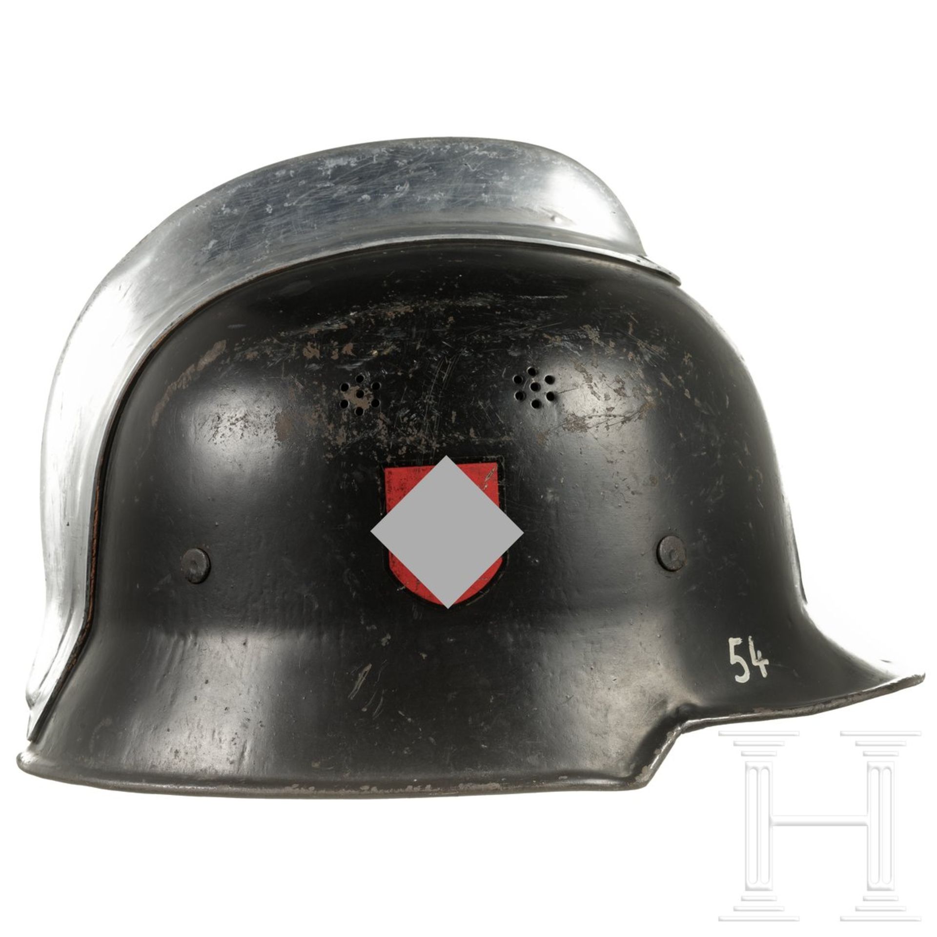 Stahlhelm M 34 der Feuerlöschpolizei, deutsch, 1930er - 1940er Jahre  - Bild 2 aus 6