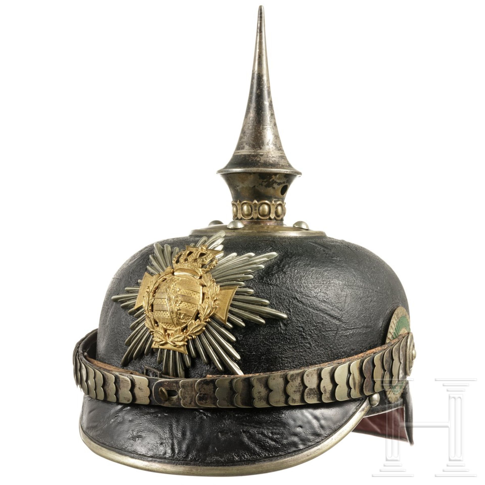 Helm für Reserveoffiziere im Königlich Sächsischen 1. Leib-Grenadier-Regiment Nr. 100, um 1915 - Image 2 of 7