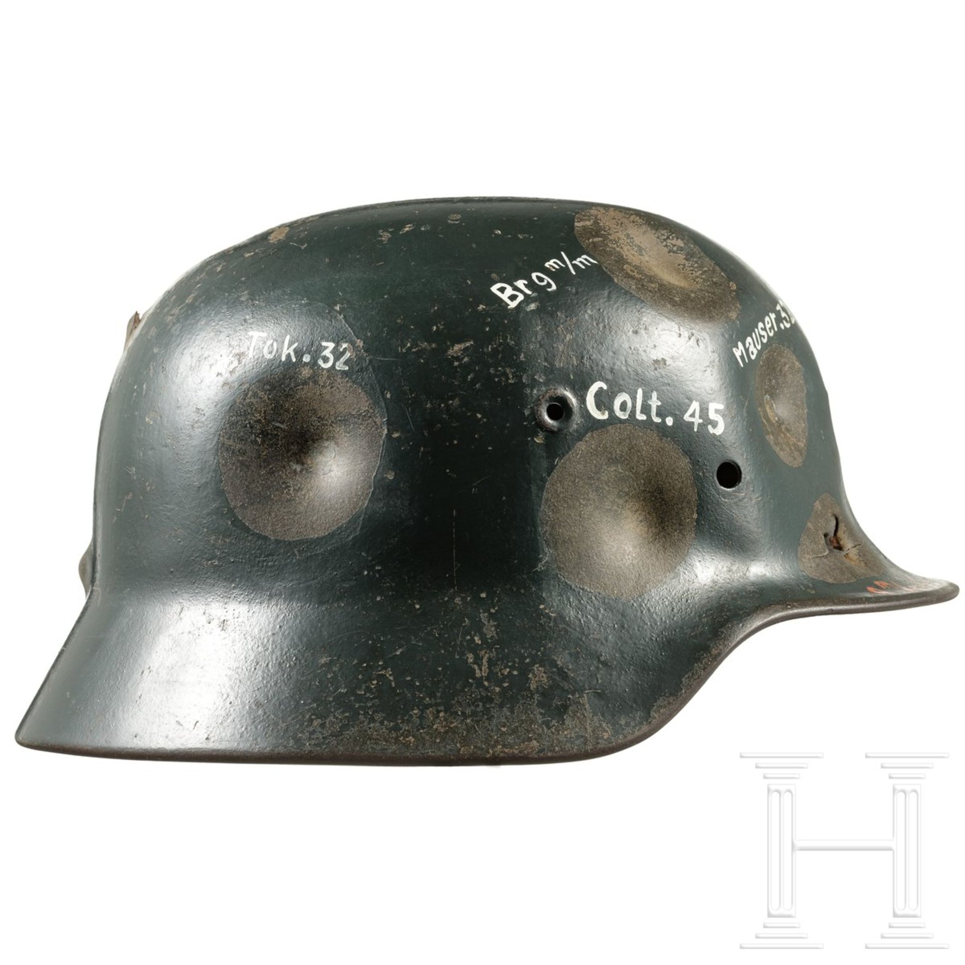 Stahlhelm M 40, beschossen, deutsch, 1940er Jahre - Bild 2 aus 6