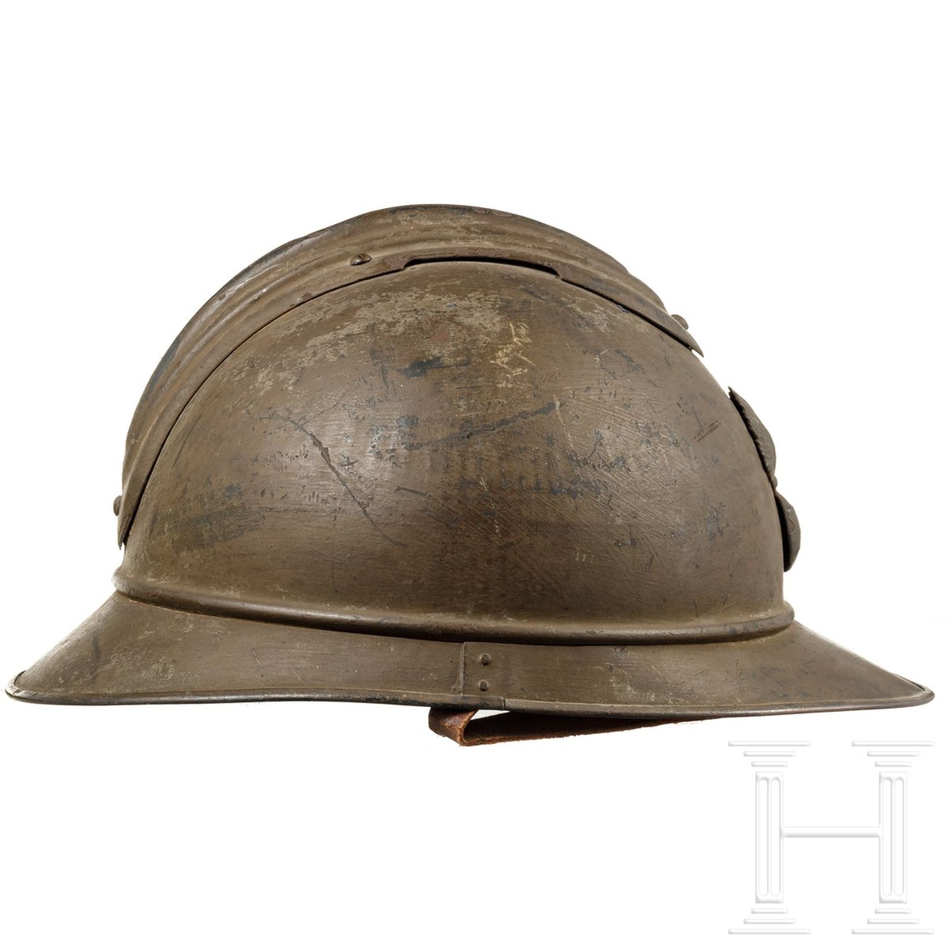 Zwei Stahlhelme M 15 Adrian, Frankreich, um 1915 - 1918 - Image 5 of 9