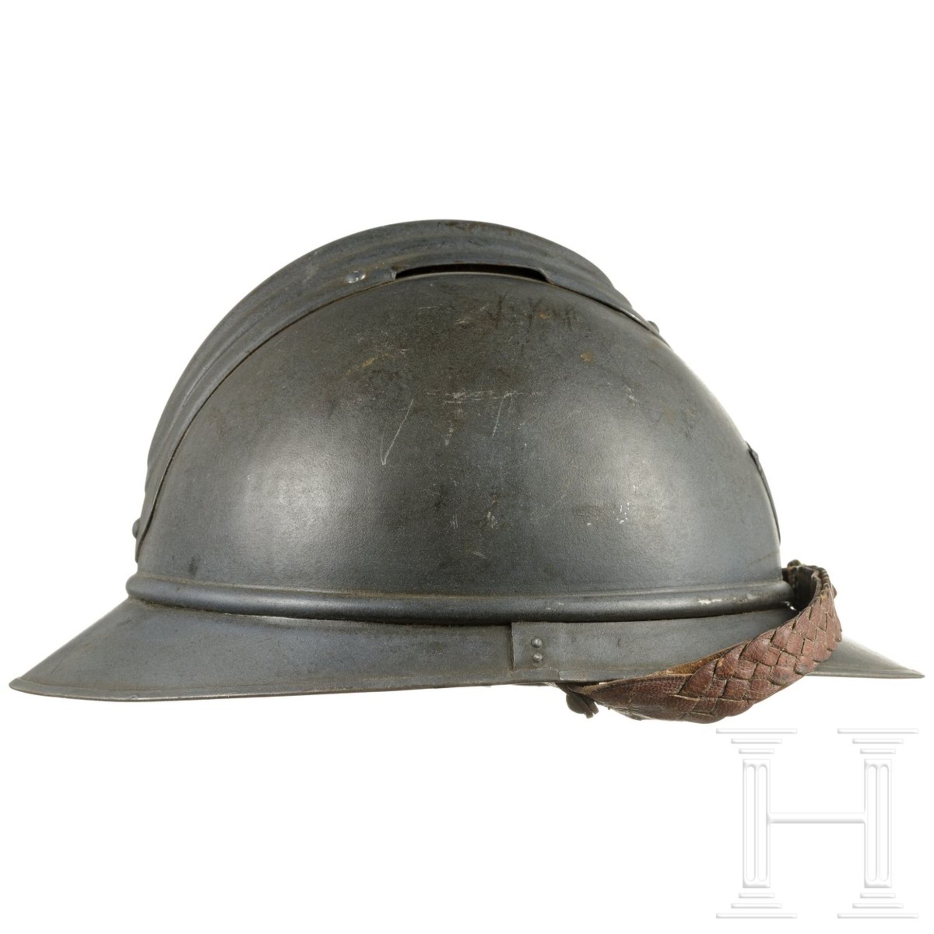 Stahlhelm M 15 Adrian für Chasseure, Frankreich, um 1915 - 1918 - Image 2 of 4