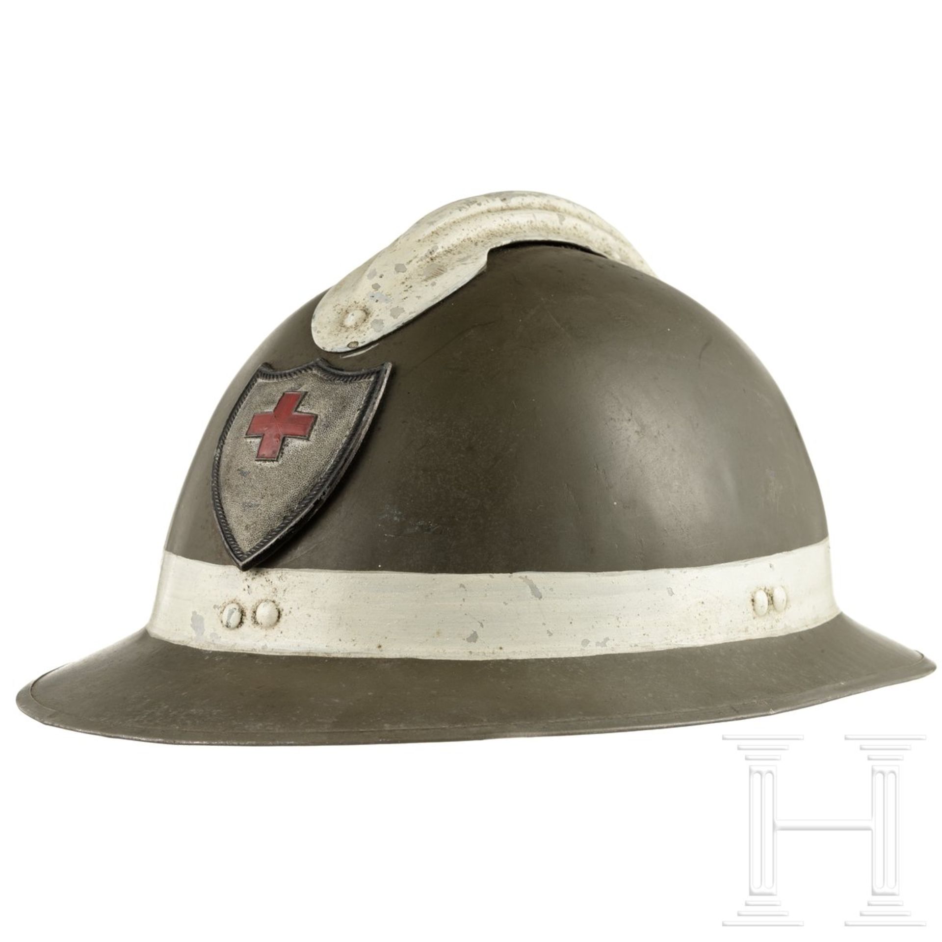 Stahlhelm M 31 des Roten Kreuzes, Belgien, 1930er - 1940er Jahre