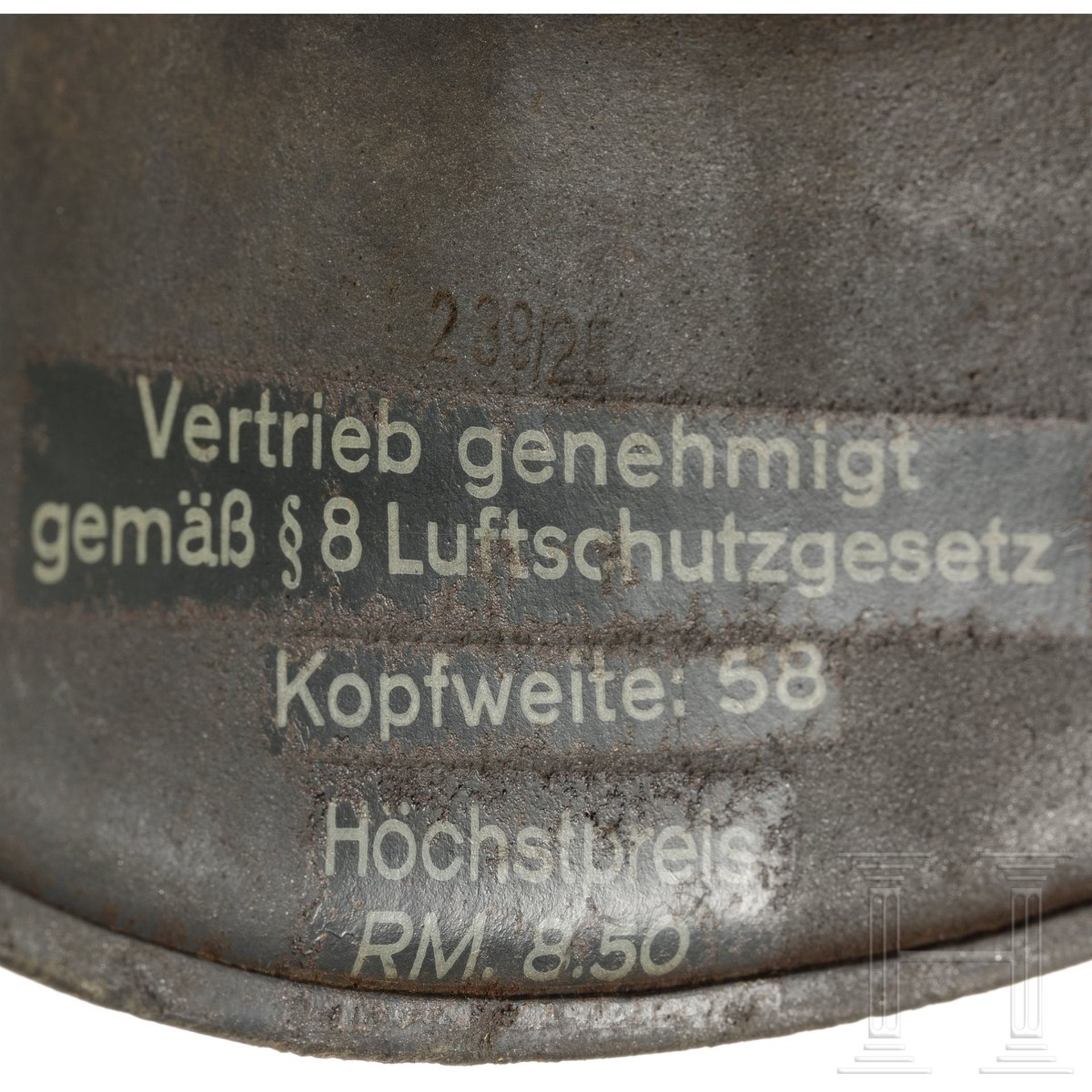 Stahlhelm "Gladiator" für Luftschutz, deutsch, um 1940 - Bild 5 aus 5