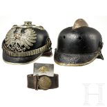 Helm für Unteroffiziere im Preußischen Landesfeuerwehrverband, Helmglocke und Koppel, 1918 - 1932