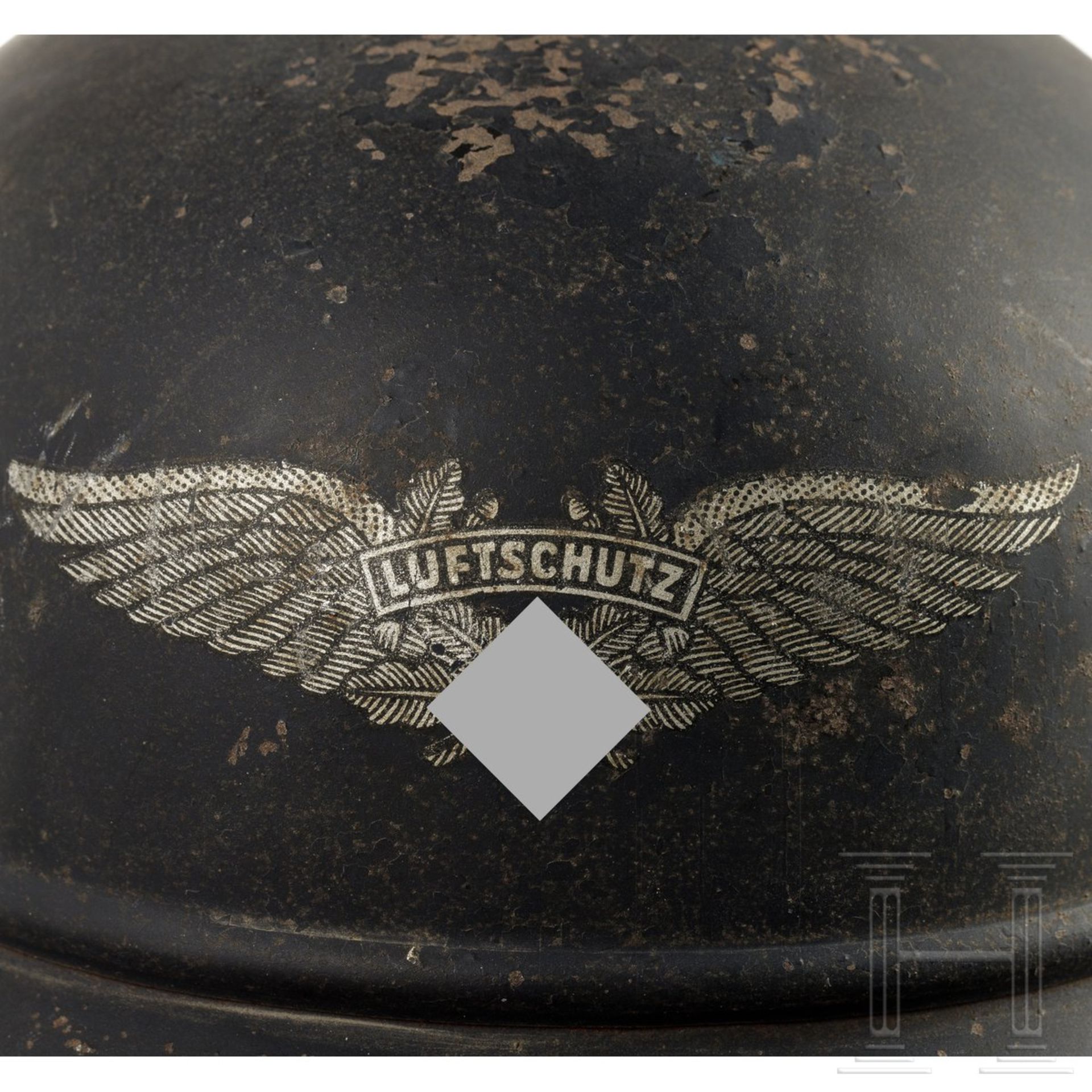 Stahlhelm "Gladiator" für Luftschutz, deutsch, um 1940 - Bild 4 aus 5