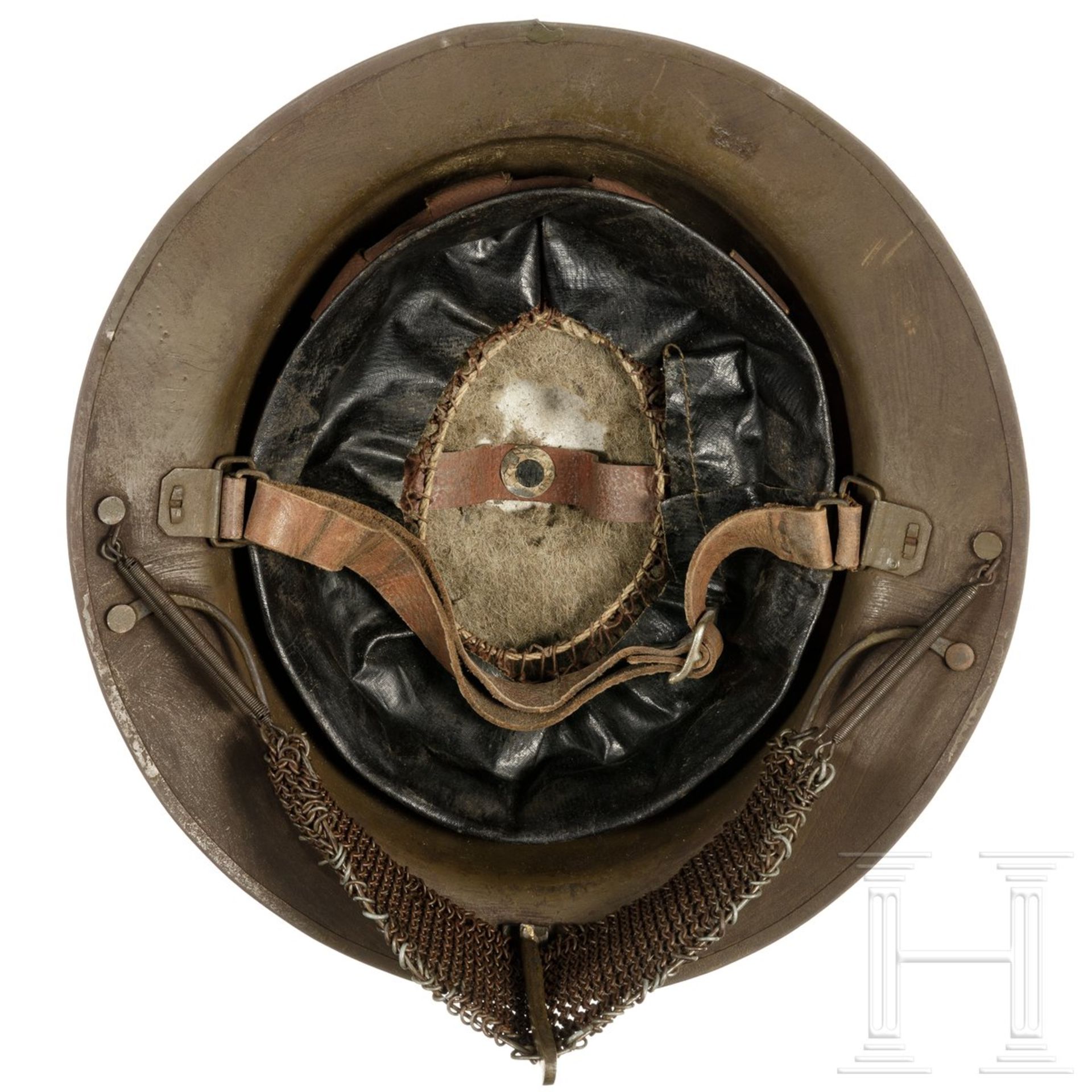 Stahlhelm Mk I mit Kettenvisier, Großbritannien, um 1917 - Bild 4 aus 6