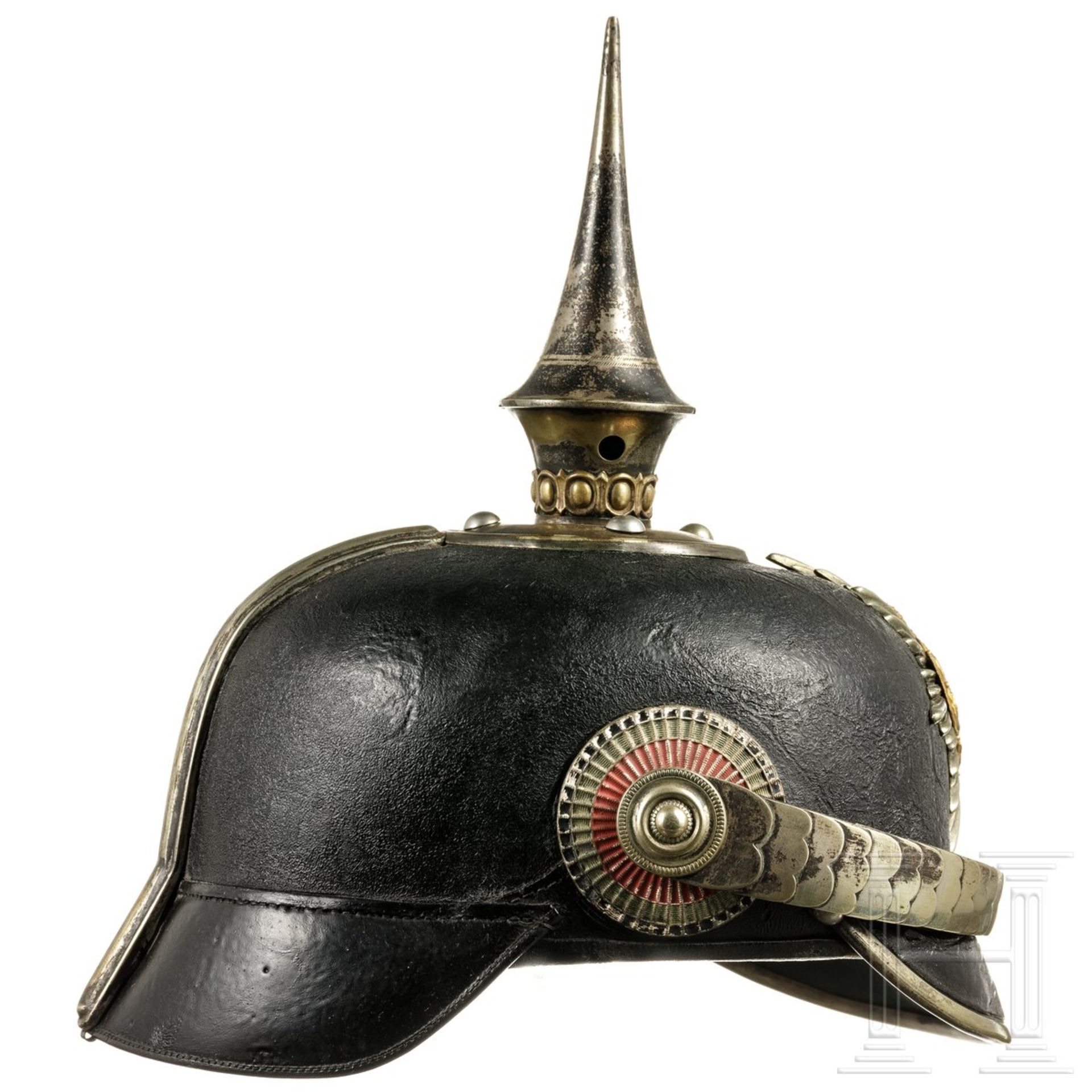 Helm für Reserveoffiziere im Königlich Sächsischen 1. Leib-Grenadier-Regiment Nr. 100, um 1915 - Image 3 of 7