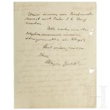 Magda Goebbels - eigenhändiger Brief an ihre Sekretärin Frl. Schmidt, 1937