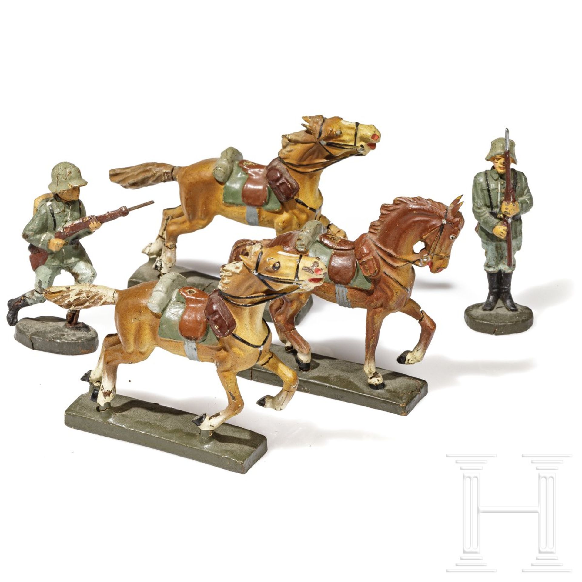 Ca. 25 Elastolin- und Lineol-Soldaten mit Sanitätsfiguren sowie drei Laufgräben  - Bild 5 aus 7
