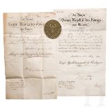 Medaille Infanterie-Regiment 199 "List", zwei Urkunden